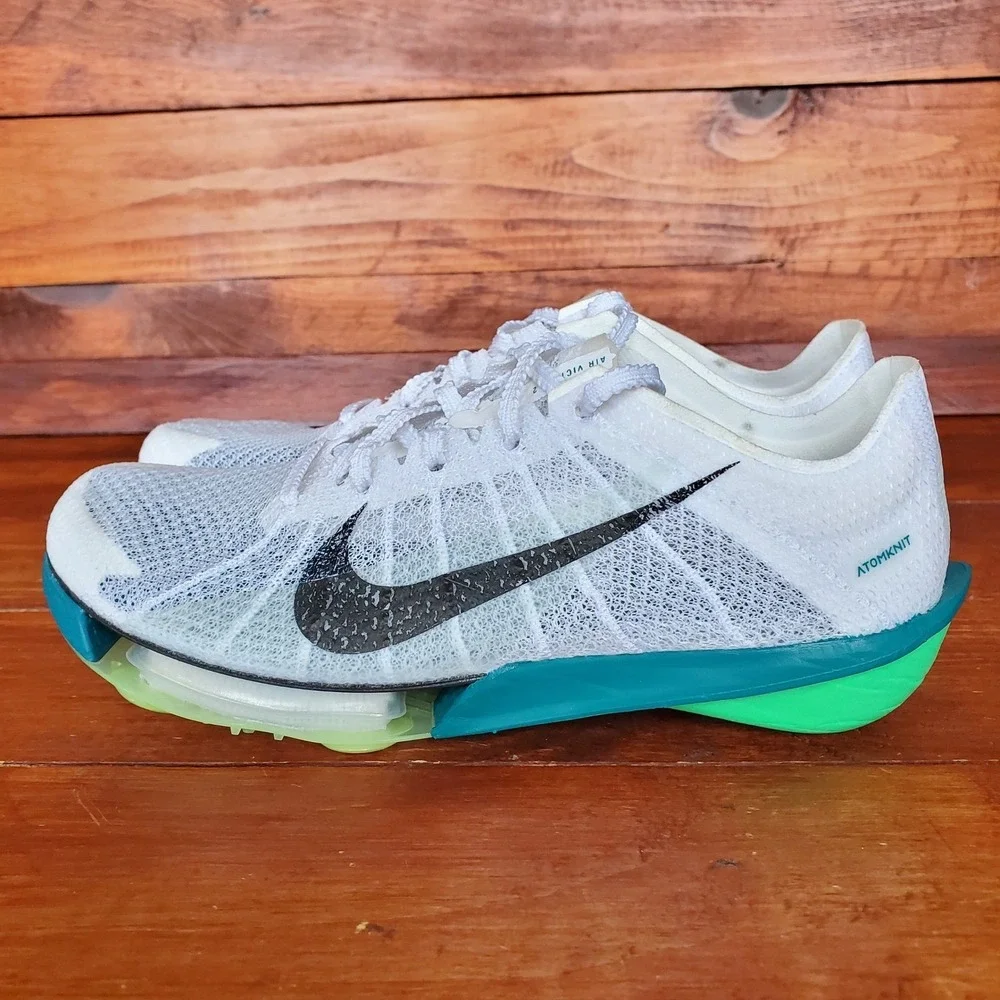 Nike Air Zoom Victory 2 Distance Track Spikes Men 4 White AtomKnit No Spikes New